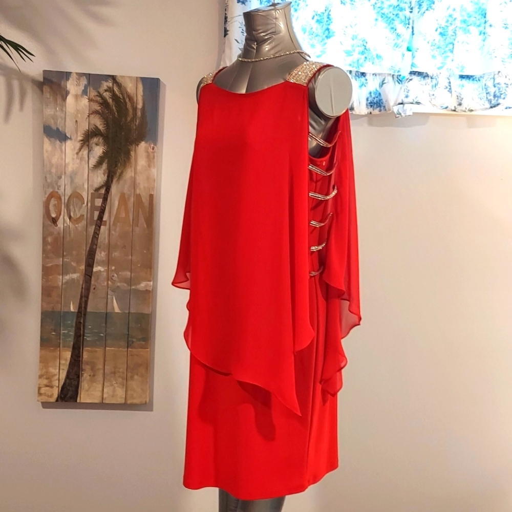 NWOT ❤️ red with silver accents dress
